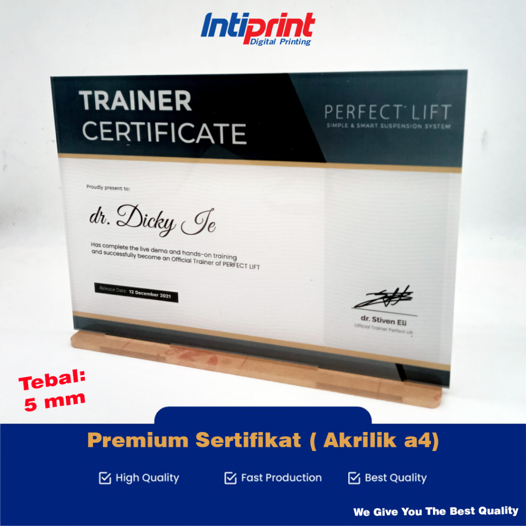 

Premium Produk | Cetak Sertifikat / Piagam Akrilik ( A4) | Tebal 5 mm