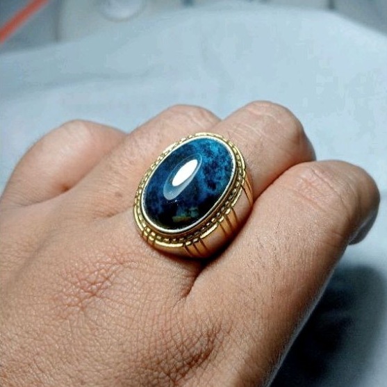 batu cincin bacan Doko Mejiko biru elektrik totol kristal