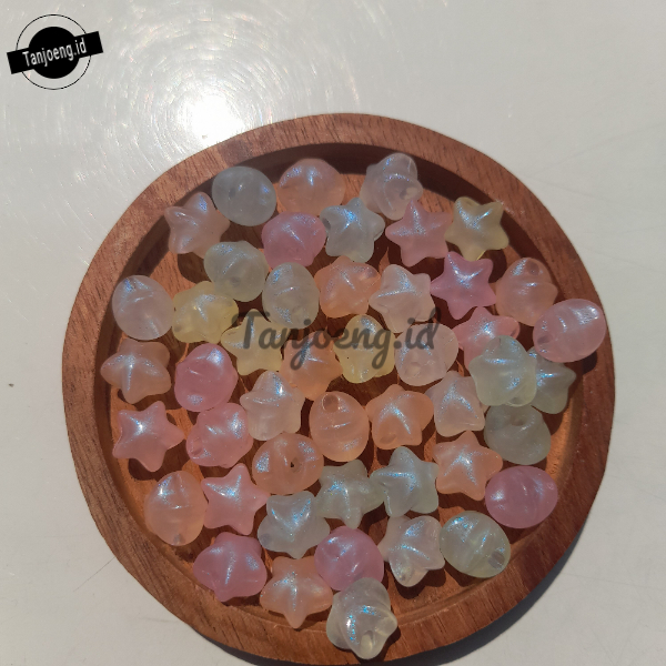 Manik Akrilik Jelly Mote Glitter Glowing Bahan Gelang Kalung dan Aksesoris DIY