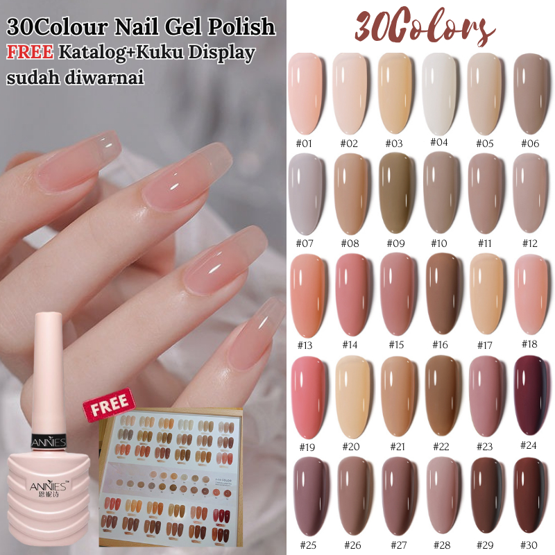 Pretty SET NAIL ART LENGKAP 31IN1-60IN1/PAKET KUTEK ICE TEA 30COLOUR FREE KATALOG+KUKU DISPLAY SUDAH DIWARNAI/UNTUK NAIL ART PEMULA