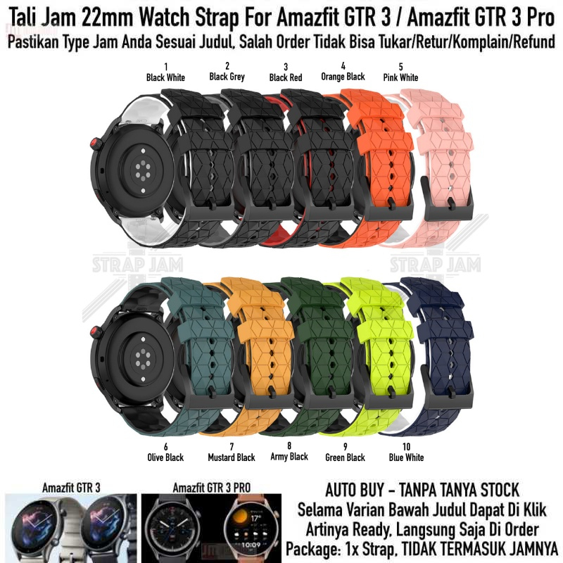 ZQT Strap 22mm Amazfit GTR 3 / GTR 3 Pro - Tali Jam Tangan Silikon Rubber Quick Release