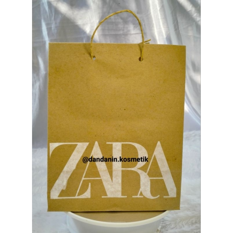 Paper Bag Zara Paperbag Coklat Kertas Ukuran 18x12x22cm