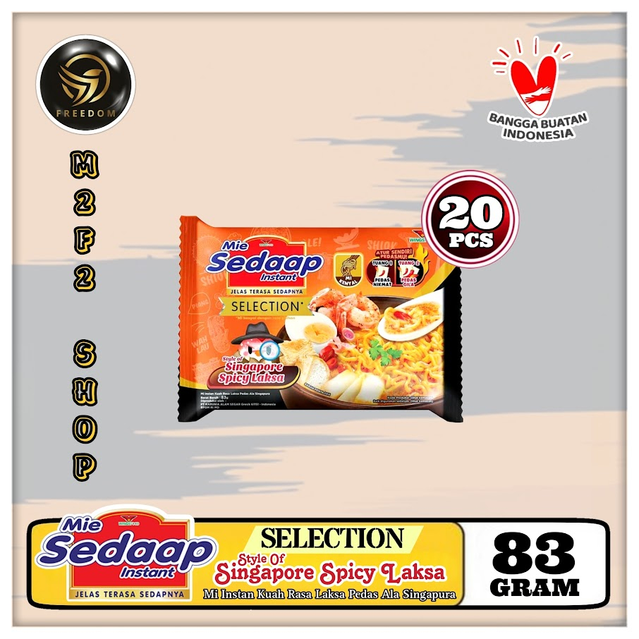 

Mie Sedaap Instant Kuah Singapore Spicy Laksa | Bag - 83 gr (Kemasan 20 Pcs)