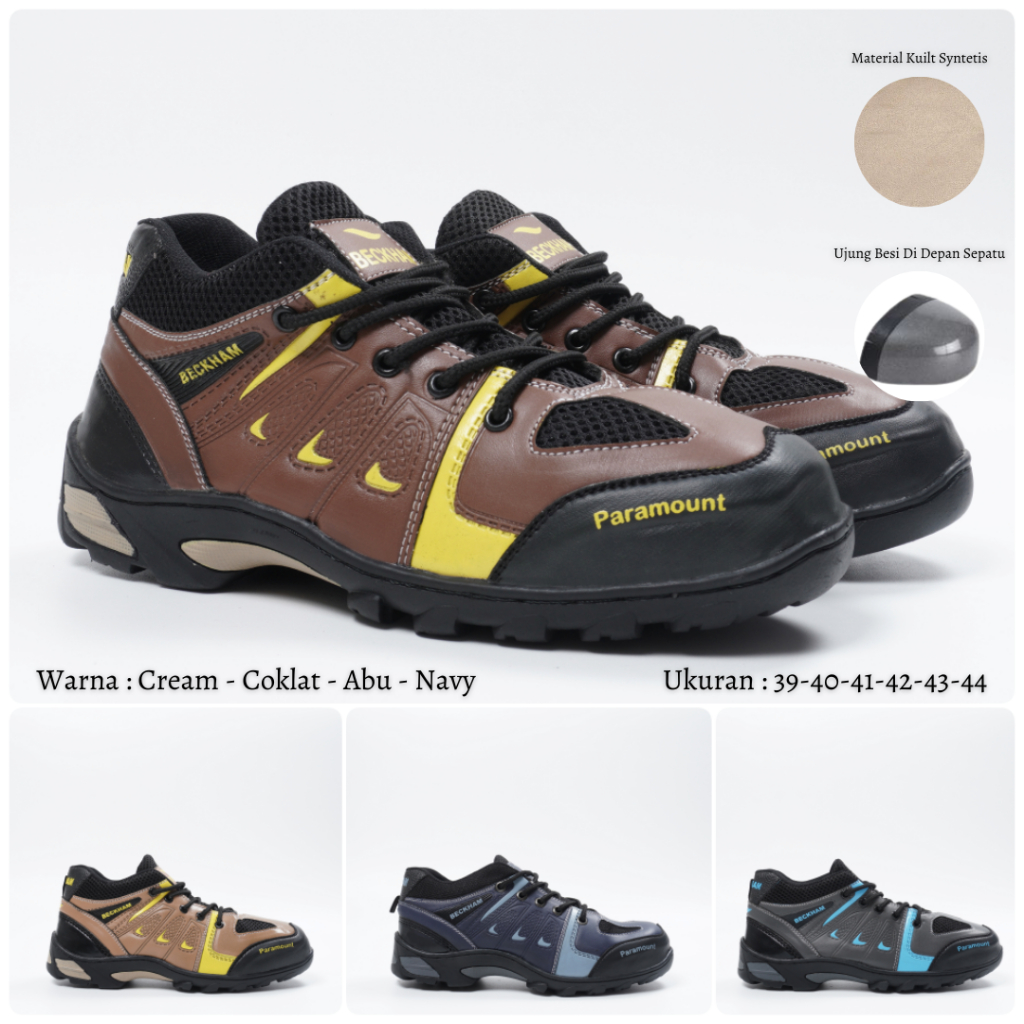 MS SHOP - Sepatu Gunung Pria BECKHAM Low Boots Safety Pendek Hiking Bikers Olahraga Outdoor