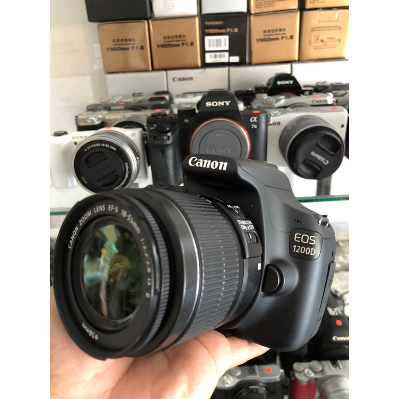 kamera canon eos dslr 1200d lensa kit 18-55 full efek siap pakai