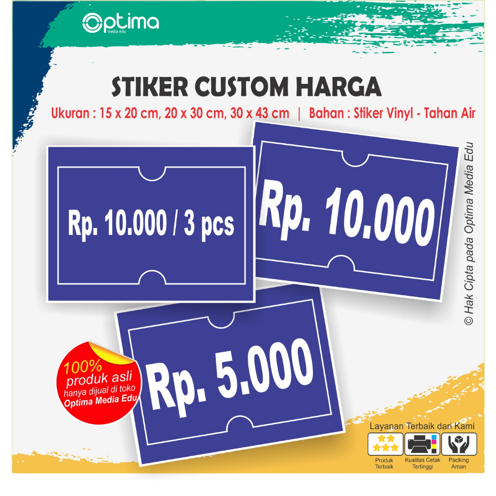 

Stiker Custom Harga untuk usaha anda