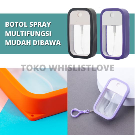 Botol Spray SIlicone Disinfektan/ Parfume 45 ml Portable Multifungsi include botol SIlicone dan kantungan