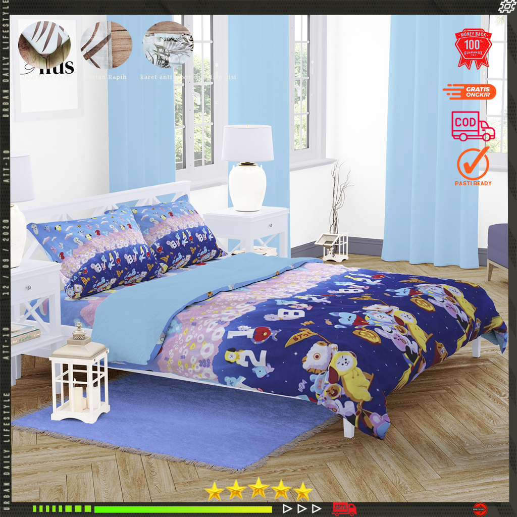 Sprei motif anak anti luntur size 90x200 100x200 120x200 160x200 180x200 200x200