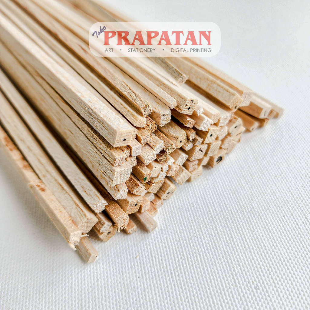 Kayu Balsa Stick 100cm | Bahan Maket