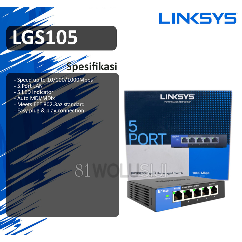 Business Switch LINKSYS LGS105 5 Port Gigabit (10/100/1000Mbps)