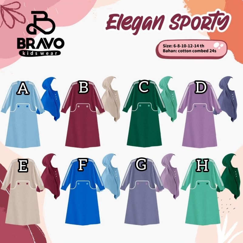 Gamis Elegan Sporty By Bravo Kids Wear