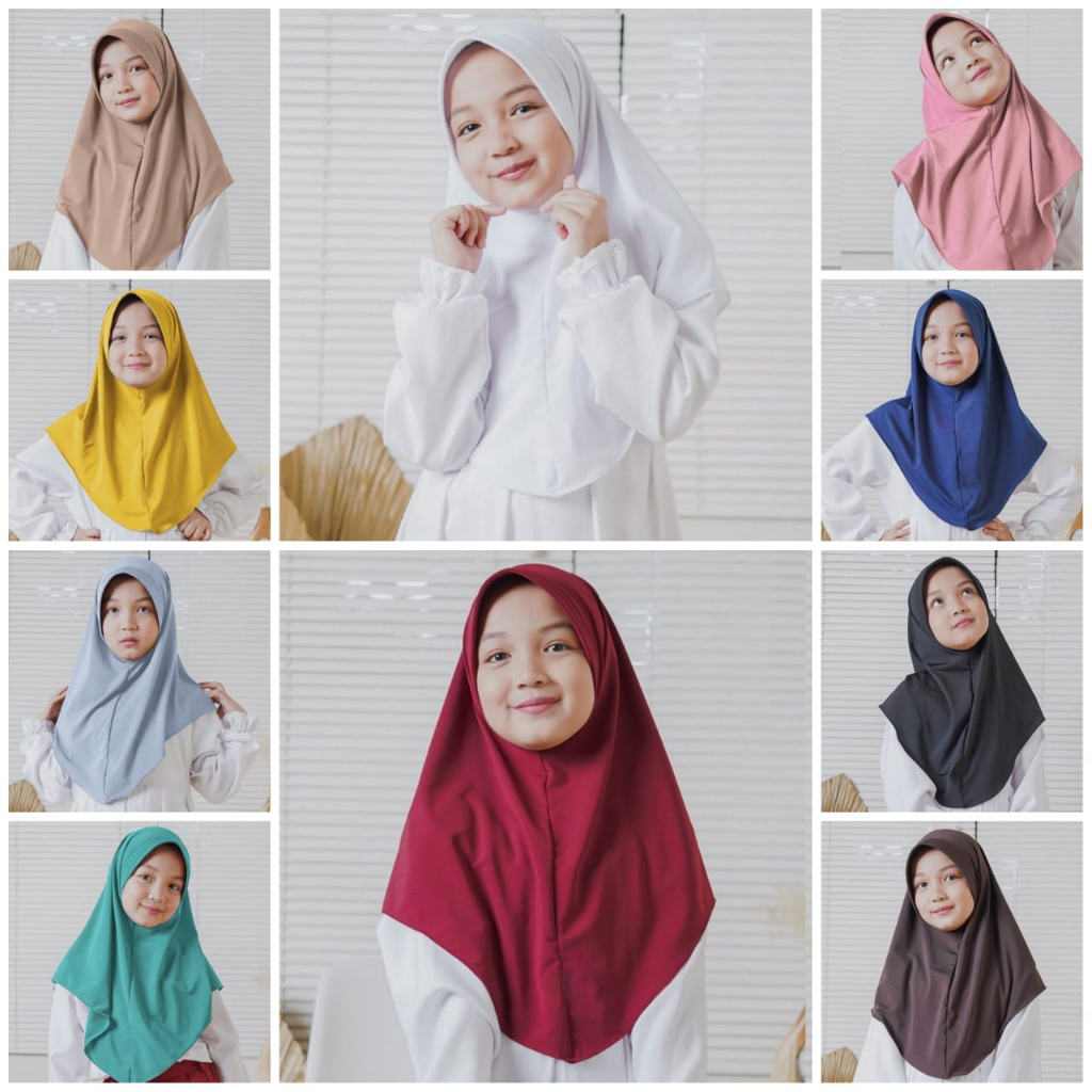 JILBAB ANAK SEKOLAH MURAH DAN NYAMAN // Hijab Sport/Bergo Hamidah Anak // usia paud-SD untuk Olahraga dan seharihari