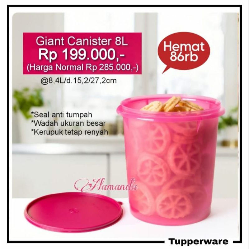 tempat kerupuk giant canister  tupperware 8,4L harga promo 150 K