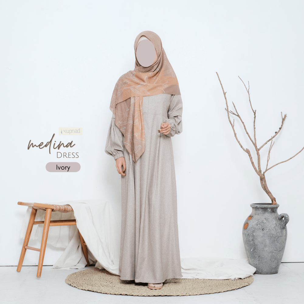 KUPNAD Gamis - Medina Dress Polos Vol. 2 Katun Madina adem nyaman bikin kamu terlihat cantik