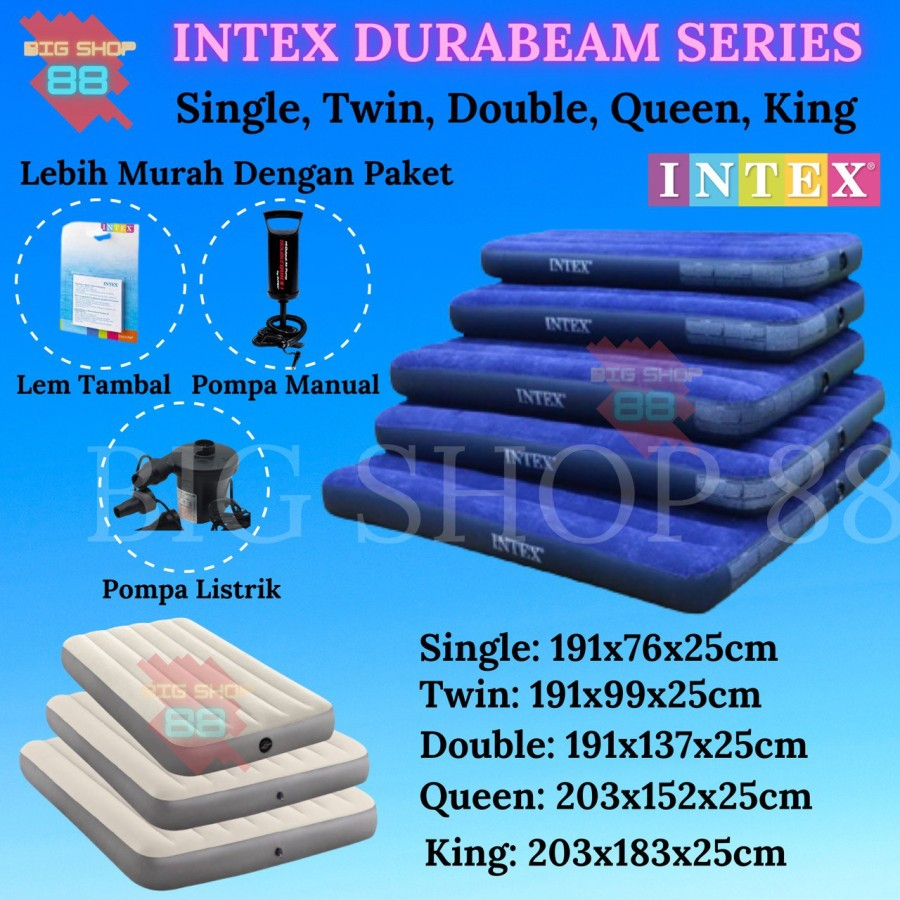 KASUR MATRAS ANGIN SINGLE TWIN DOUBLE QUEEN KING INTEX DURABEAM HIGH QUALITY PRODUCT