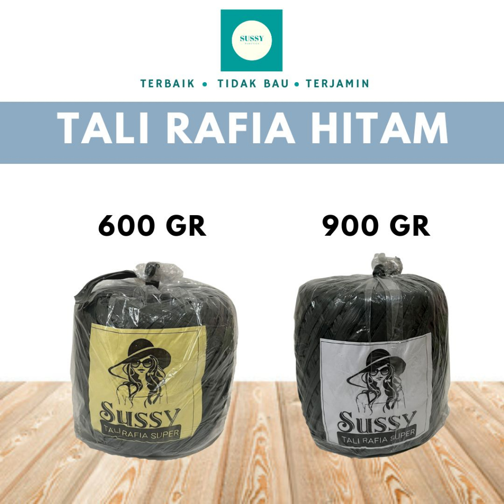 TALI RAFIA/TALI PLASTIK HITAM 600 GR 900 GR TEBAL KUAT