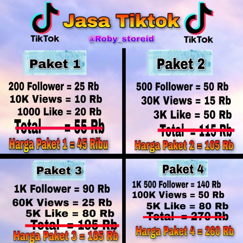 Paketan Promo Jasa Tiktok
