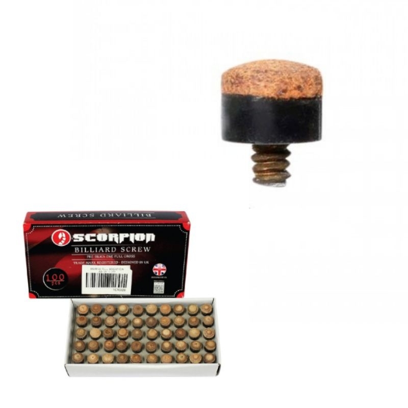 Master Tip Drat / Ulir Scorpion 12mm/13mm / Billiard Screw Scorpion 12mm/13mm (5pcs/10pcs)