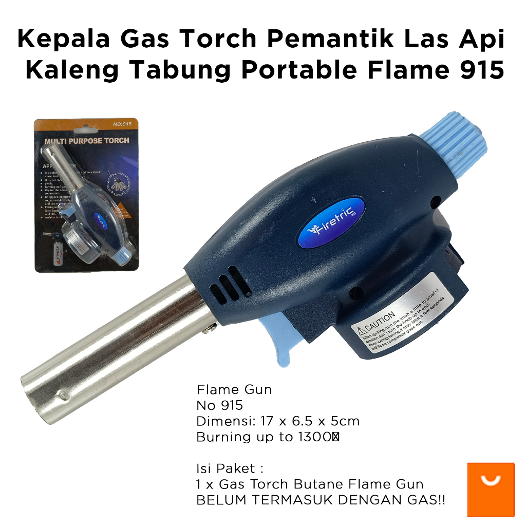 Kepala Gas Torch Pemantik Las Api Kaleng Tabung Portable Flame 915