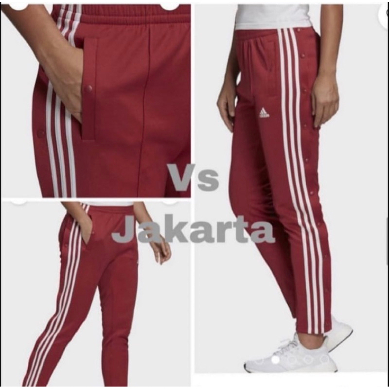 Adidas Button Side Training Pants Maroon