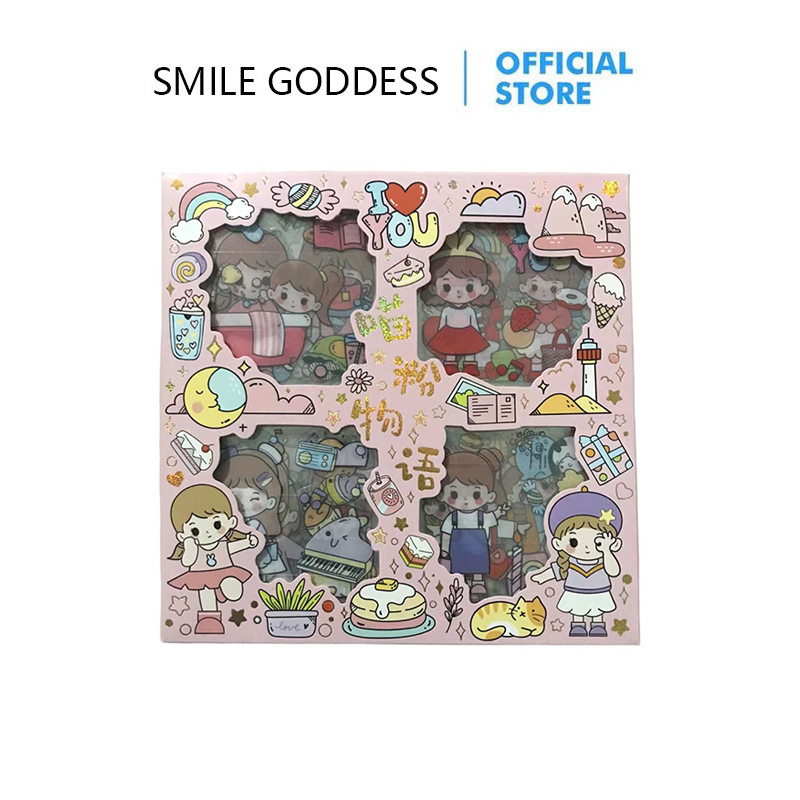 

Smile Goddess Stiker lucu Stiker Kartun Korea Stiker Dekoratif Tahan Air Stiker Stiker Alat Tulis N17
