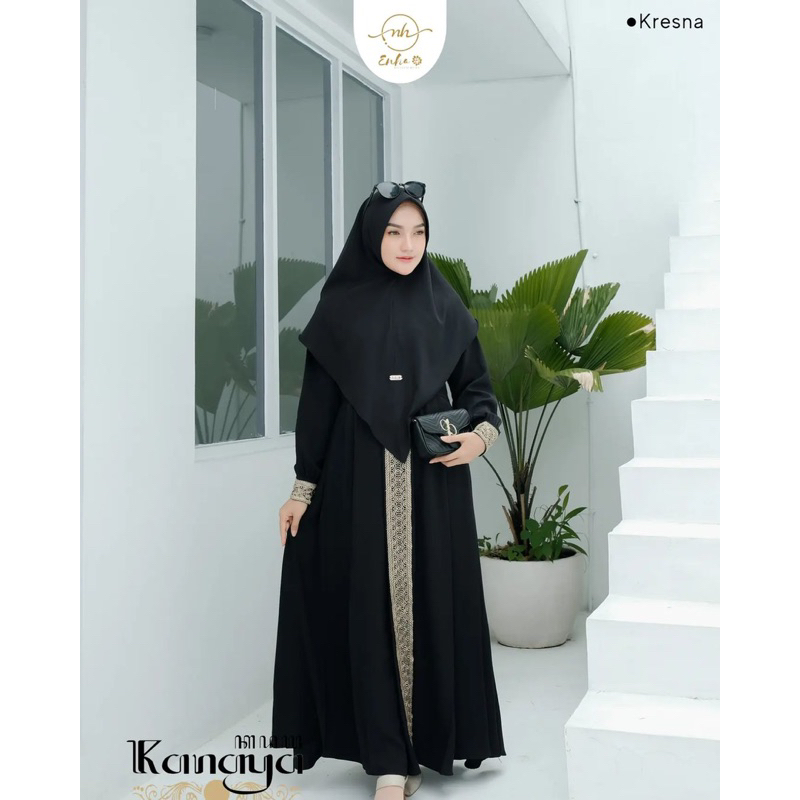 KANAYA SYARI gamis plus khimar ukuran M - L - XL - XXL gamis terbaru busui polos kekinian murah terlaris maxi dress fashion muslim baju wanita set syar'i gamis jumbo pesta kondangan seragaman berkualitas premium kekinian