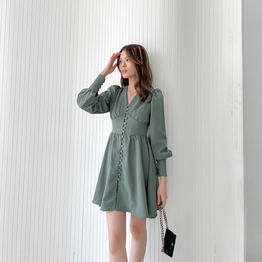 GRISELLA LONGSLEEVE PUFFY DRESS PREMIUM KOREA - MINI DRESS SEXY - DRESS TANGAN PANJANG - DRESS PESTA / KONDANGAN - GLAM DRESS - HADIAH / KADO ULTAH WANITA