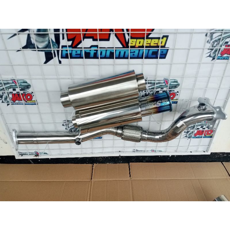 downpipe frontpipe Honda brio jazz ge8 / exhaust racing mobil