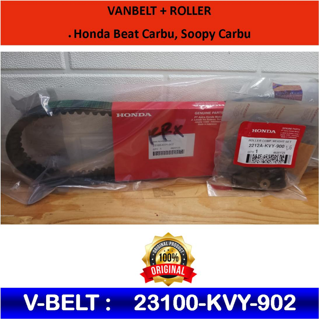 VBELT SET (V-BELT+ROLLER) VAN BELT SET BEAT KARBU SCOOPY KARBU ORI AHM
