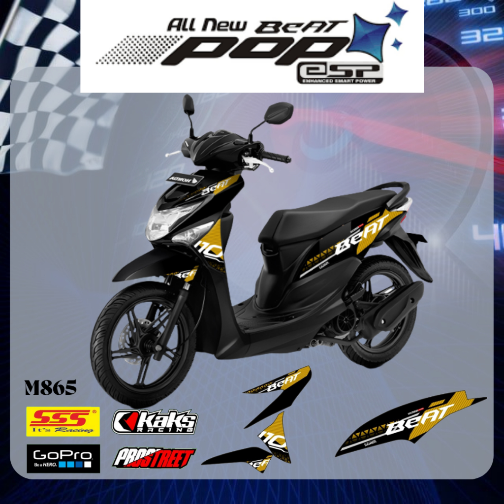 STIKER STRIPING MOTOR BEAT POP TAHUN 2015 2016 2017 2018 KODE M865 - Sticker Decal Print List Varias