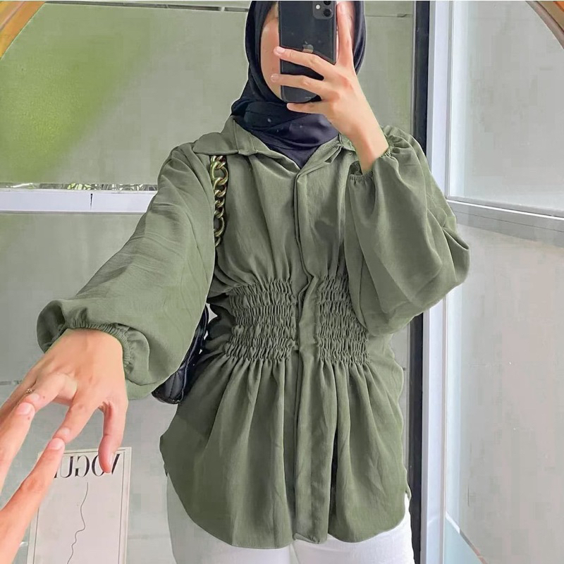 Blouse Lengan Balon Wanita Oversized Veby