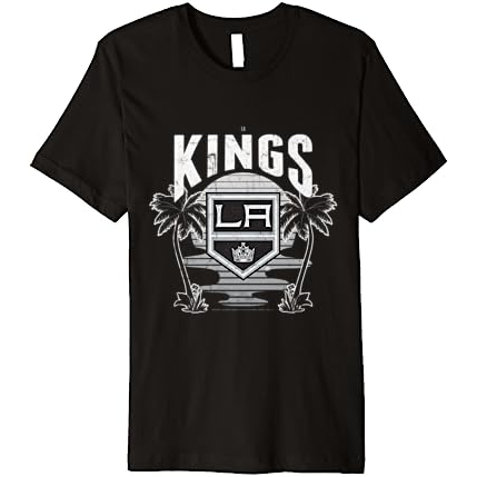 Baju Kaos Dewasa Calhoun NHL Surf & Skate Los Angeles Kings Beach Sunset Premium T-Shirt Pakaian Fas