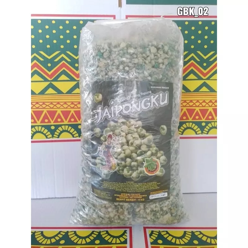 

COD 1 BALL 4KG KACANG POLONG TEPUNG JAIPONG GURIH SNACK CEMILAN LEBARAN