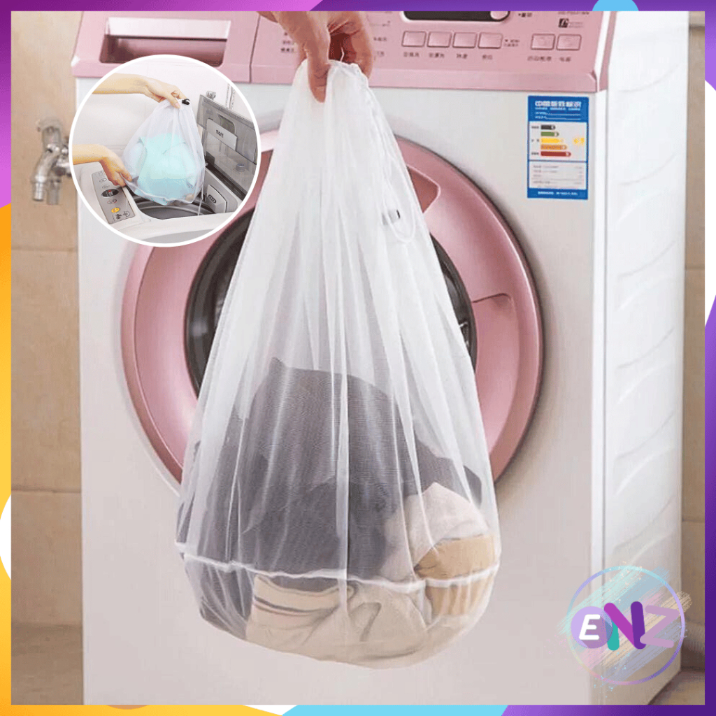 ENZ ® Laundry Bag Pouch Tas Kantong Laundry Bahan Mesh Tebal untuk Perlindungan Pakaian 1083