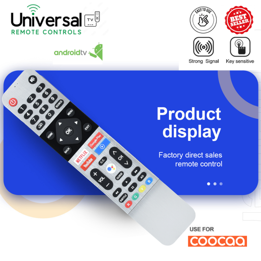 REMOTE SMART TV COOCAA ANDROID UNIVERSAL 32 - 55 INCH RM465TR