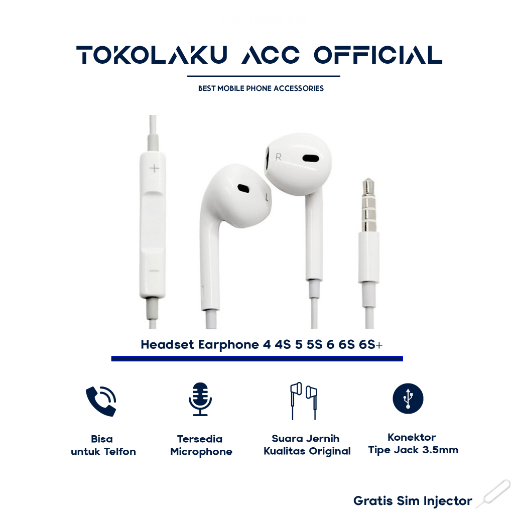 Headset 4 4S 5 5S 6 6S+ Original Earphone 4 4S 5 5S 6 6S+ Original Handset Original Headset 4 Origin