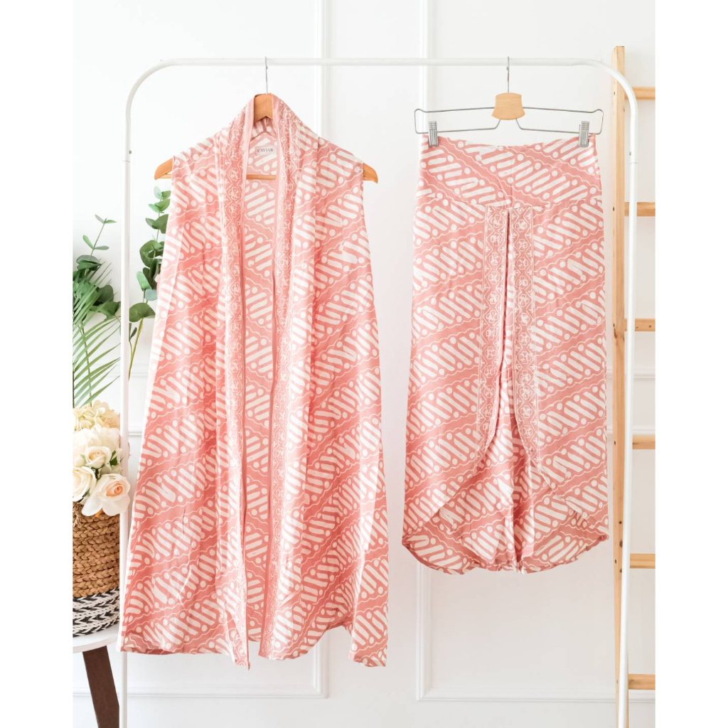 ONESET TANPA LENGAN SETELAN BATIK BAWAHAN OUTER TANPA LENGAN KULOT CASUAL CARDIGAN TANPA LENGAN WANI