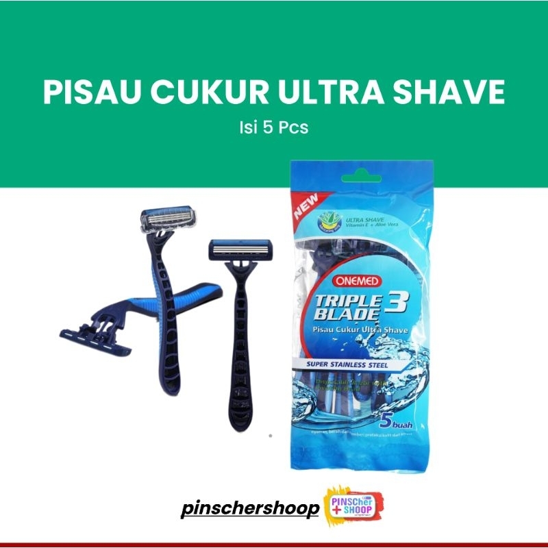Pisau Cukur 3 Blade Ultra Shave Onemed Isi 5 Pcs