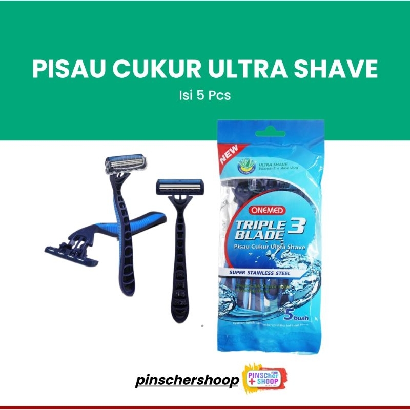 Pisau Cukur 3 Blade Ultra Shave Onemed Isi 5 Pcs