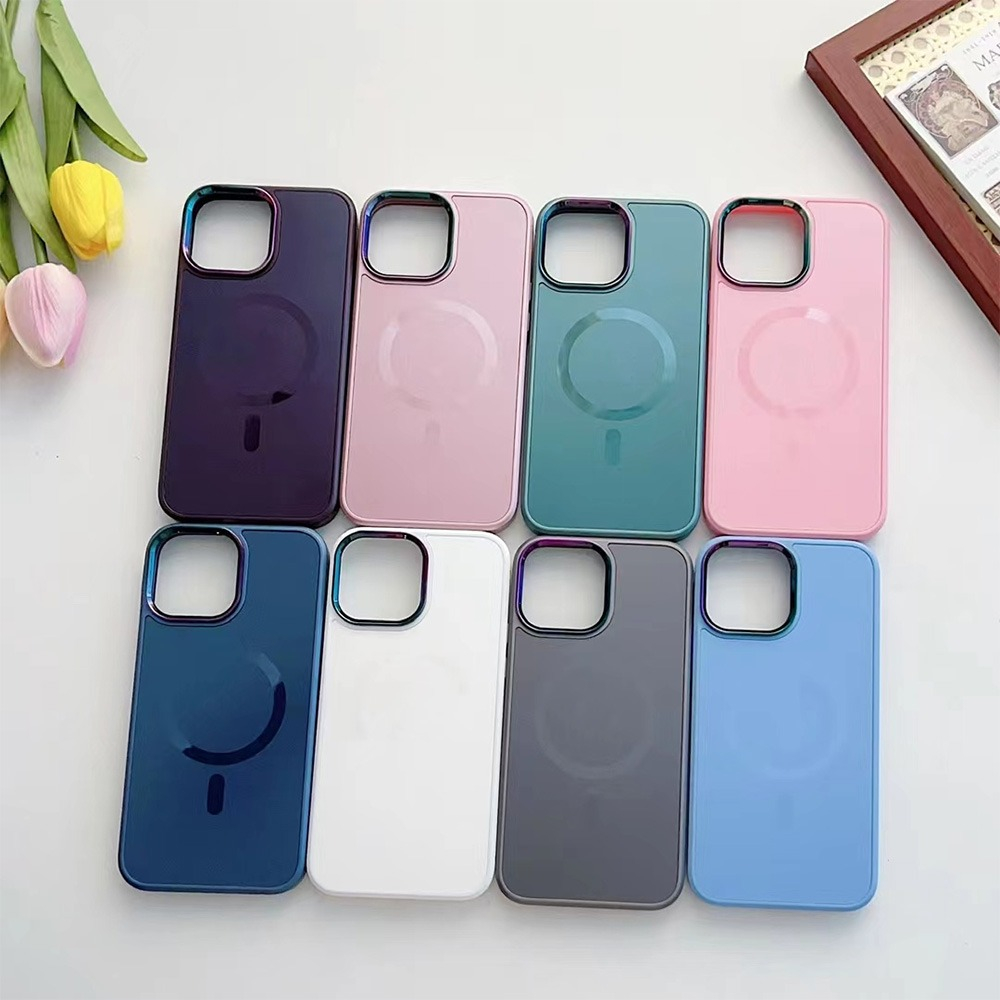 Magnetic Solid Candy Phone Case For Iphone 11 Pro Max 11 Pro 11 Rainbow Color AG Magnetic