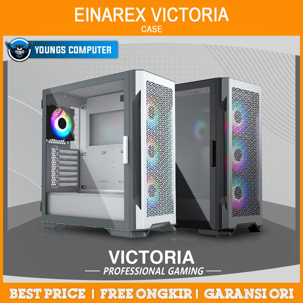 Gaming Case EINAREX VICTORIA WHITE | Casing PC E-ATX Mid Tower