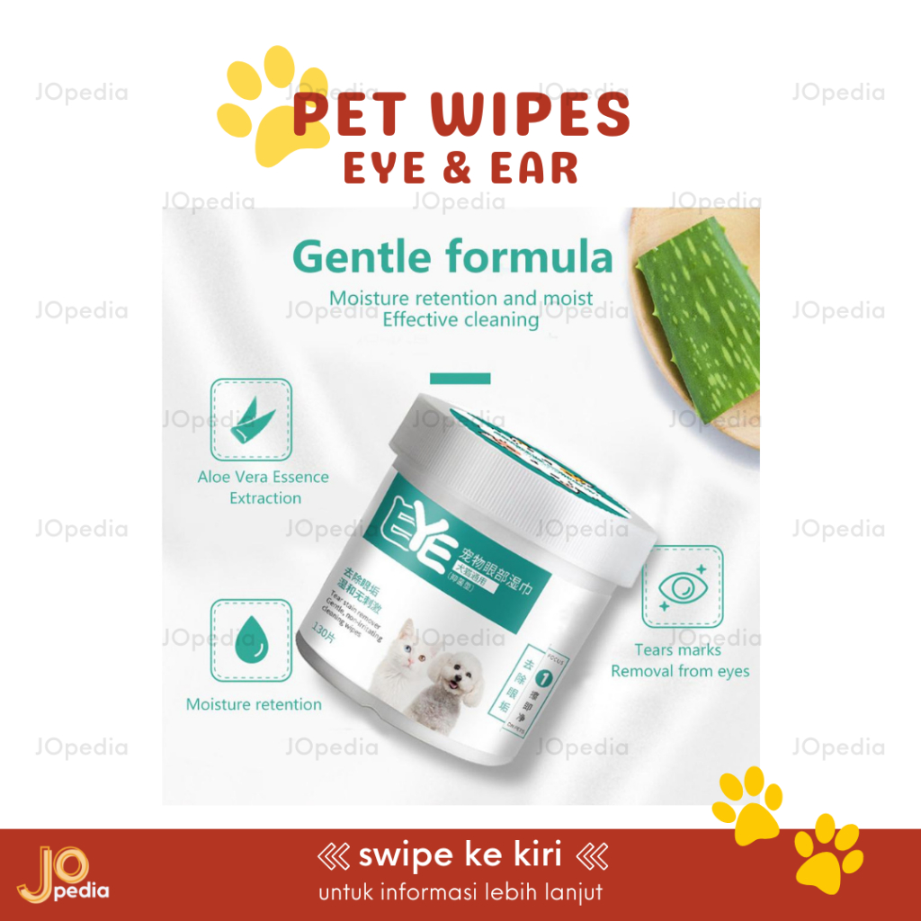 PET EYE WIPES EAR Tisu Basah Mata Telinga Kucing Anjing Pembersih Tear Stain Tissue