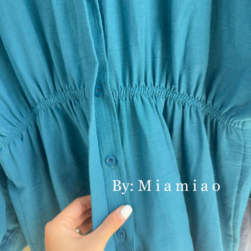 Rania Blouse Linen Crinkle Premium Rania Top Blouse Wanita