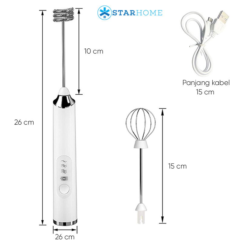 Hand Mixer Mini Elektrik Egg Beater Kocokan Telur Wireless Tanpa Kabel Pembuih Kopi Susu Whisker Coffee Foamer