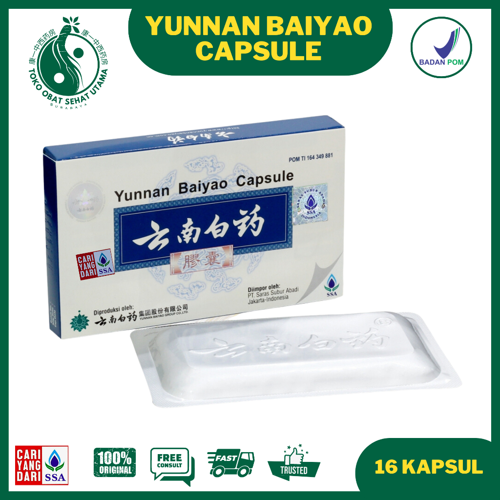 [TERMURAH] YUNNAN BAIYAO CAPSULE SSA 100% ORIGINAL / OBAT SEGALA INFEKSI, LUKA, PERDARAHAN / YU NAN 