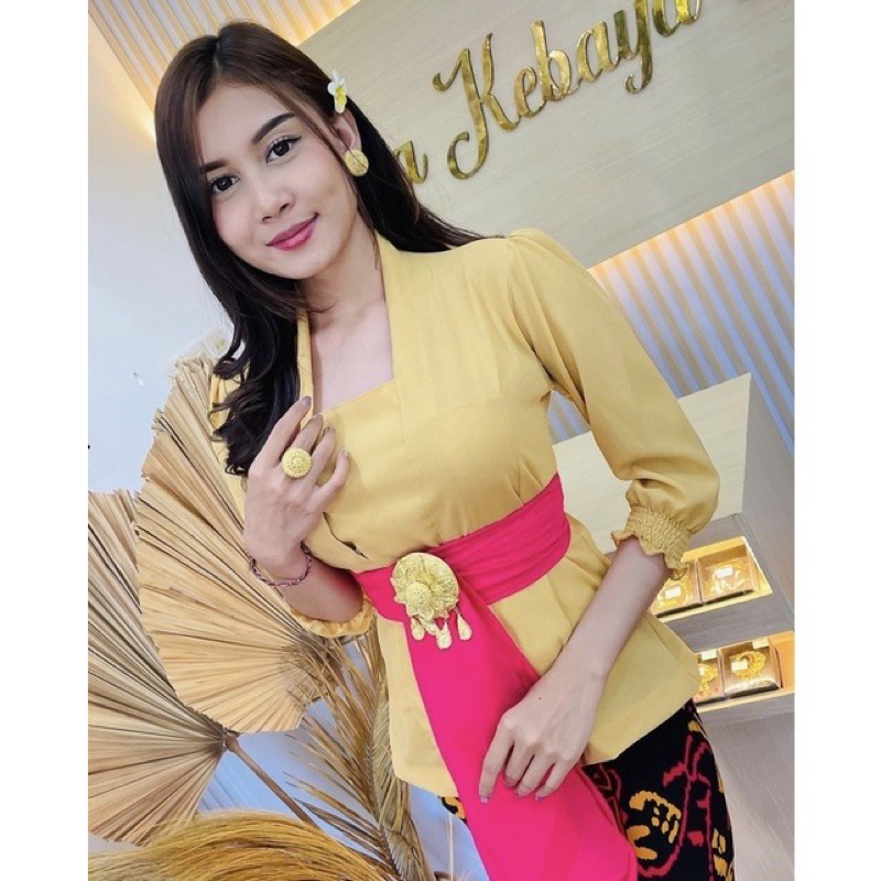 Atasan kebaya Bali Lengan kerut 3/4 | Atasan Kebaya Bali Moderen | Baju Atasan Wanita Terbaru