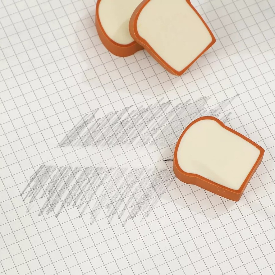 PENGHAPUS BENTUK ROTI TAWAR ERASER RUBBER BENTUK MAKANAN CUTE BREAD ERASER PENGHAPUS UNIK LUCU UNTUK KADO