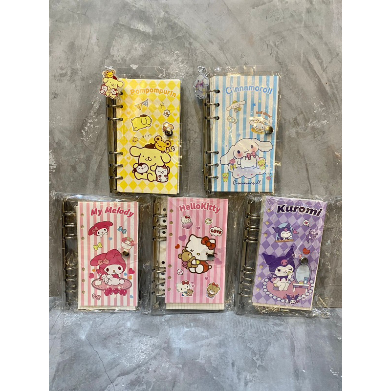 Binder Sanrio Binder Momo Cute A6ring 100lbr /Buku jurnal Sanrio Melody Kuromi CinnamonRoll/ Buku jurnal momo cute girl