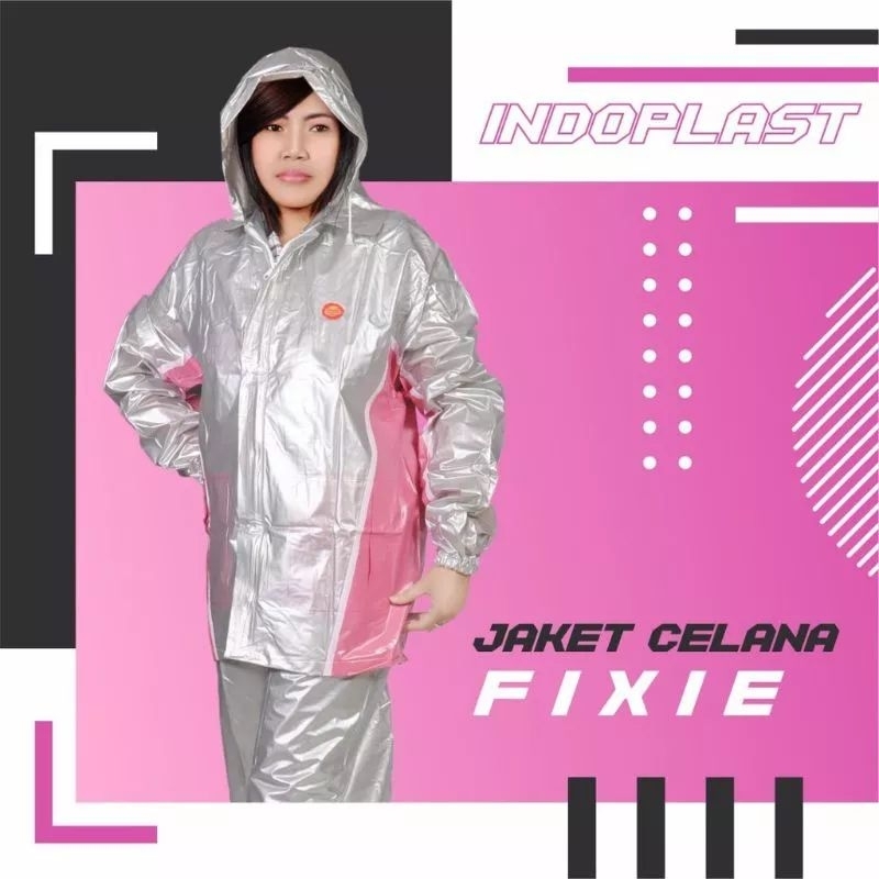 Jas hujan dewasa wanita pria - jas hujan Jaket Celana setelan dewasa - jas hujan fixie indoplast - j
