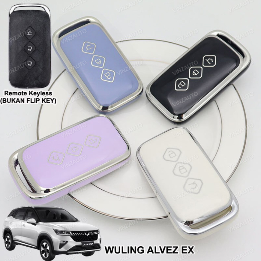 Premium Case Remote Mobil Wuling Alvez EX 2023 Keyless 3 Tombol HIGH QUALITY